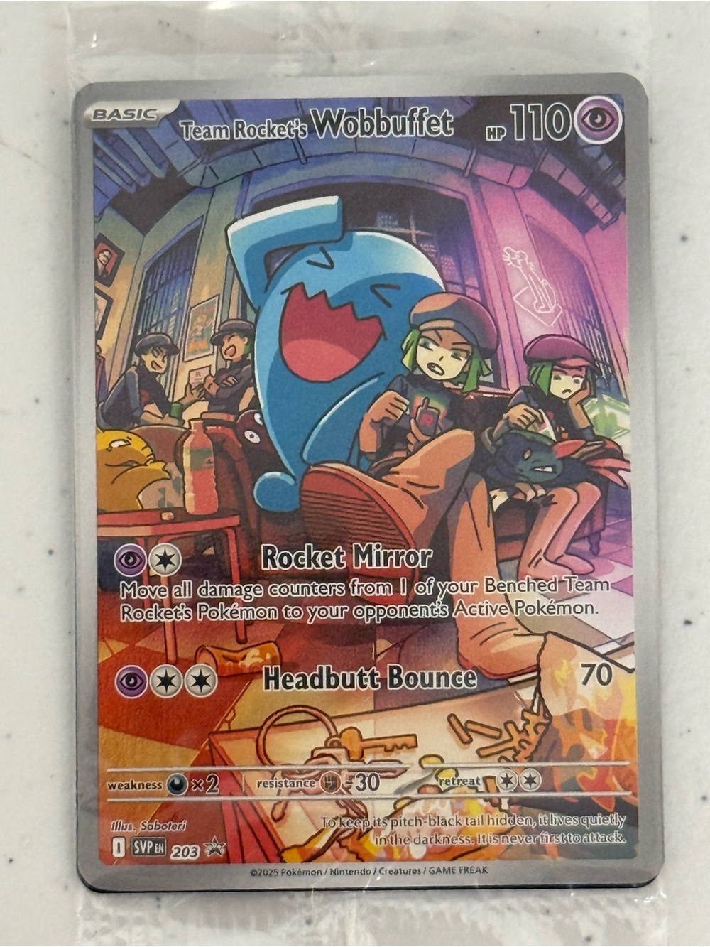 Team Rocket's Wobbuffet 203 Sv: Scarlet & Violet Promo Cards Holo